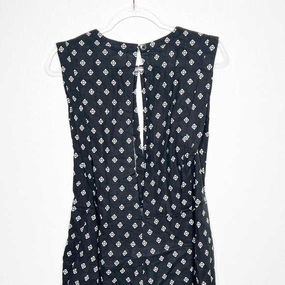 FREE PEOPLE Sleeveless Romper Navy Blue Geometric Medium - Picture 7 of 11